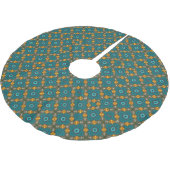 Jupon De Sapin En Polyester Brossé Motif avec sarcelle, vert, orange (Angle)