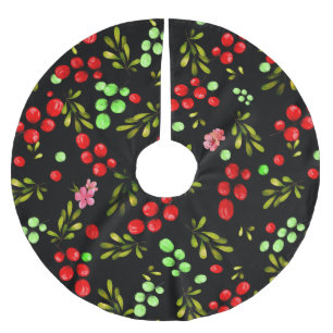 Jupon De Sapin En Polyester Brossé Motif Berries