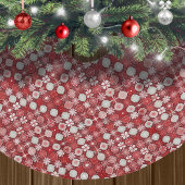 Jupon De Sapin En Polyester Brossé Motif blanc rouge Noël #13 ID1009