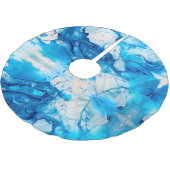 Jupon De Sapin En Polyester Brossé Motif bleu moderne Noël (Angle)