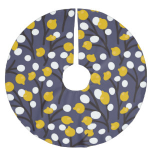 Jupon De Sapin En Polyester Brossé motif botanique vintage floral délicat.
