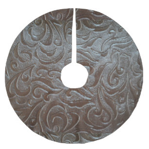 Jupon De Sapin En Polyester Brossé Motif brun rustique de cuir de pays occidental