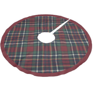 Jupon De Sapin En Polyester Brossé Motif carreauté classique rouge bleu foncé vert