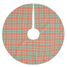 Motif carreaux bleu-vert corail