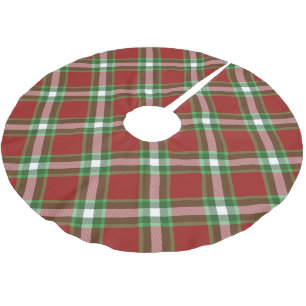 Jupon De Sapin En Polyester Brossé Motif carreaux bûcheron Rouge Vert Blanc