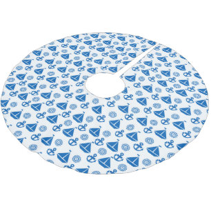 Jupon De Sapin En Polyester Brossé Motif Cartoon Sail Boat