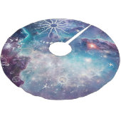 Jupon De Sapin En Polyester Brossé Motif céleste bleu violet (Angle)