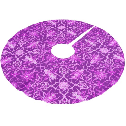 Jupon De Sapin En Polyester Brossé Motif chinois Art Nouveau - Amethyst violet (Angle)