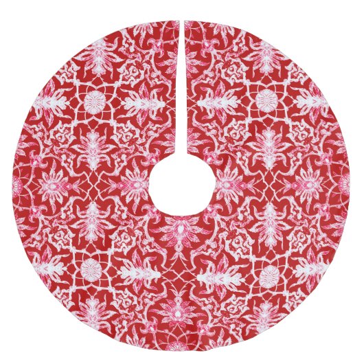 Jupon De Sapin En Polyester Brossé Motif chinois Art Nouveau - Rouge profond (Devant)