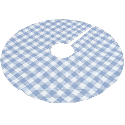 Jupon De Sapin En Polyester Brossé Motif classique En vichy bleu coché (Angle)