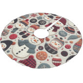 Jupon De Sapin En Polyester Brossé Motif courbé des Snowmen (Angle)