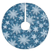 Jupon De Sapin En Polyester Brossé Motif courbé Flakes Bleu et Blanc (Devant)