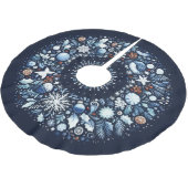 Jupon De Sapin En Polyester Brossé Motif courbé Noël bleu et blanc (Angle)