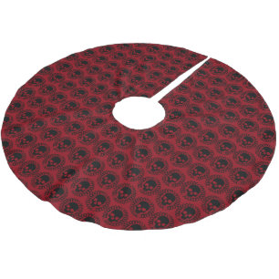 Jupon De Sapin En Polyester Brossé Motif crâne Élégant Amusement Halloween Goth N'imp