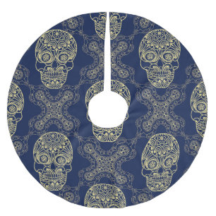 Jupon De Sapin En Polyester Brossé Motif crâne multicolore Boho.