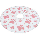 Jupon De Sapin En Polyester Brossé Motif d'aquarelle Cat Paws (Angle)