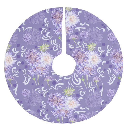 Jupon De Sapin En Polyester Brossé motif d'aquarelle des fleurs de prairie (Devant)
