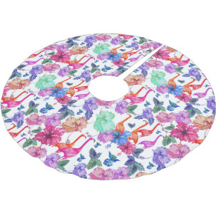 Jupon De Sapin En Polyester Brossé Motif d'aquarelle tropicale  Monogramme