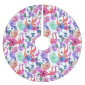 Jupon De Sapin En Polyester Brossé Motif d'aquarelle tropicale| Monogramme (Devant)