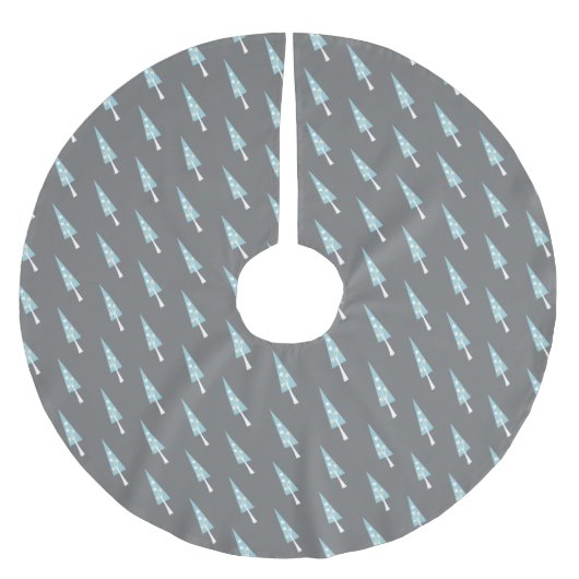 Jupon De Sapin En Polyester Brossé Motif d'arbres géométriques modernes (Devant)