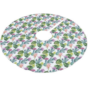 Jupon De Sapin En Polyester Brossé Motif d'art Cacti