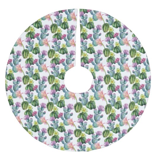 Jupon De Sapin En Polyester Brossé Motif d'art Cacti (Devant)