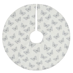 Jupon De Sapin En Polyester Brossé Motif d'art en ligne de papillon