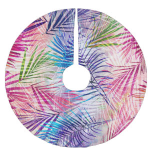 Jupon De Sapin En Polyester Brossé Motif de basculement Feuilles d'aquarelle Abstrait