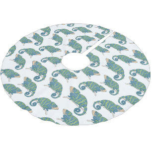 Jupon De Sapin En Polyester Brossé Motif de caméléon