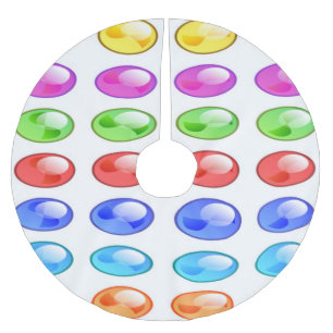 Jupon De Sapin En Polyester Brossé MOTIF DE CERcles COLORÉS
