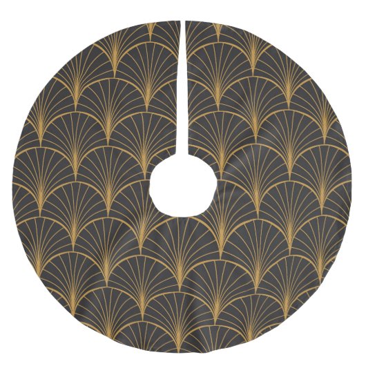 Jupon De Sapin En Polyester Brossé Motif de cercles géométriques Art Déco (Devant)