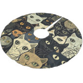 Jupon De Sapin En Polyester Brossé Motif de chat Artsy (Angle)