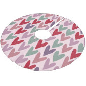 Jupon De Sapin En Polyester Brossé Motif de coeur 1 (Angle)