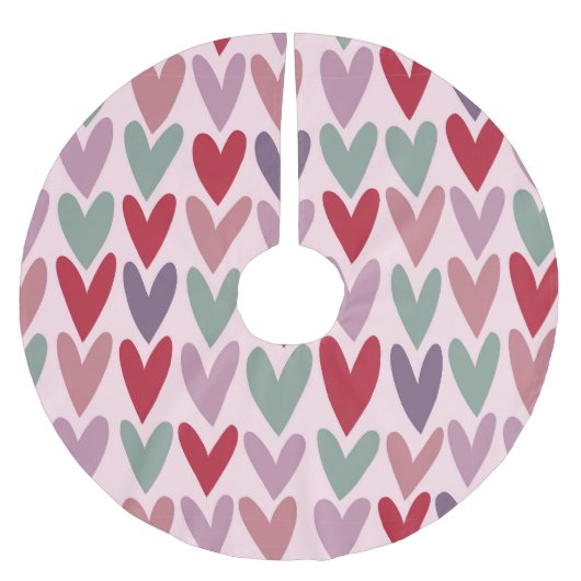 Jupon De Sapin En Polyester Brossé Motif de coeur 1 (Devant)