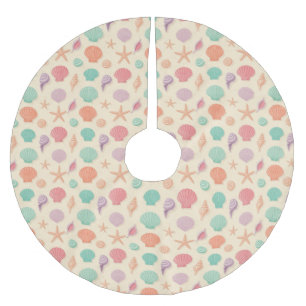 Jupon De Sapin En Polyester Brossé Motif de coquillage côtier