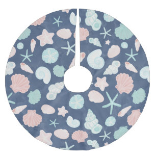 Jupon De Sapin En Polyester Brossé motif de coquillages