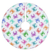 Jupon De Sapin En Polyester Brossé Motif De Crabes (Devant)