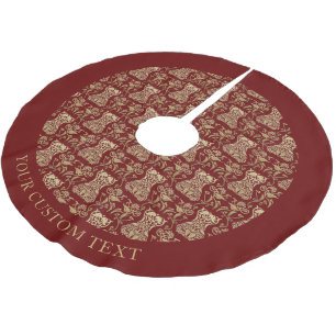 Jupon De Sapin En Polyester Brossé Motif de Damas de Corse Florale