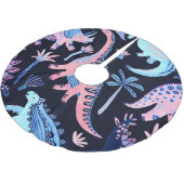 Jupon De Sapin En Polyester Brossé Motif de dinosaures de bande dessinée mignon. (Angle)