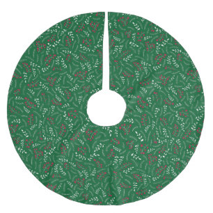 Jupon De Sapin En Polyester Brossé Motif de feuillage rustique vert chasseur de ferme