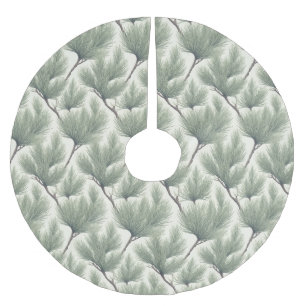 Jupon De Sapin En Polyester Brossé Motif de feuille d'arbre d'Acacia Tamarix sans cou