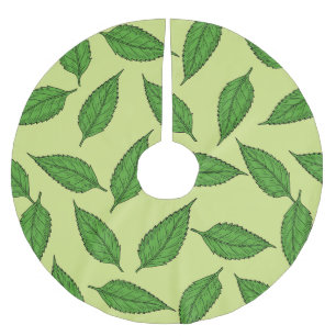 Jupon De Sapin En Polyester Brossé Motif de feuilles, motif de feuille, feuilles de p