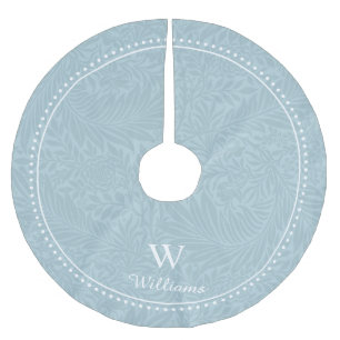 Jupon De Sapin En Polyester Brossé Motif de fleur de pied-d'alouette bleue vintage pe