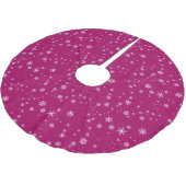 Jupon De Sapin En Polyester Brossé Motif de flocon de neige sur Noël violet (Angle)