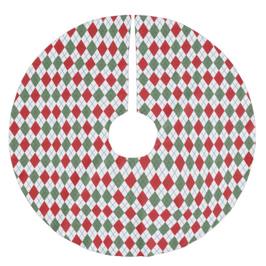 Jupon De Sapin En Polyester Brossé Motif de Jacquard vert et rouge (Devant)