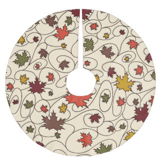 Jupon De Sapin En Polyester Brossé Motif de la feuille d'érable à boudin