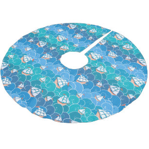 Jupon De Sapin En Polyester Brossé Motif de la mer des Rochers