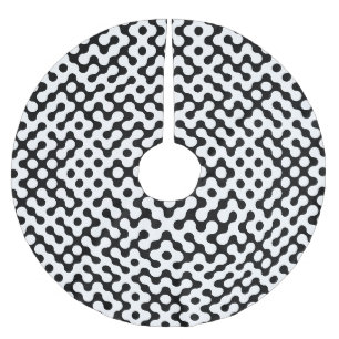 Jupon De Sapin En Polyester Brossé Motif de labyrinthe noir et blanc mignon
