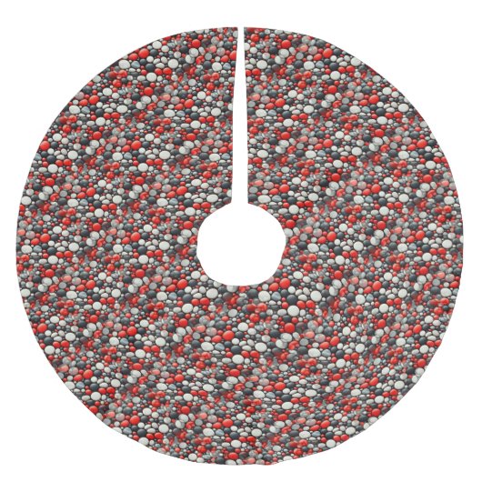 Jupon De Sapin En Polyester Brossé Motif de Linoléum rouge rétro (Devant)
