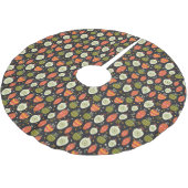 Jupon De Sapin En Polyester Brossé Motif de l'ornement de Noël (Angle)